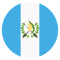 Small circular country flag icon of Guatemala
