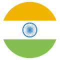 Small circular country flag icon of India