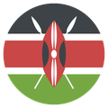 Small circular country flag icon of Kenya