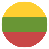 Small circular country flag icon of Lithuania