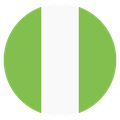 Small circular country flag icon of Nigeria