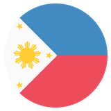 Small circular country flag icon of Philippines