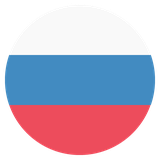 Small circular country flag icon of Russia